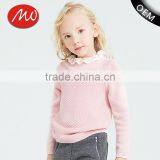 Children high quality lace neck design for tops sweater for girls with lowest price