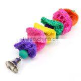 Newest Colorful Loofah Sponge Pet Bird Parrot Cage Macaw Cockatoo Cockatiel Conure Handmade Toy Plant Fibre Parrot Chew Toy thumbnail-5