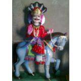 Hindu Folk Deity God Baba RamDev Pir Vishnu Krishna Marble Statue Figurine Sculp thumbnail-3