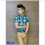 Men's Check Pattern Short Sleeve Shirt Free Shipping thumbnail-1
