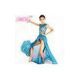 Stretchy Mesh Sleeveless Maxi Dress Lyrical Dance Costumes For Competition