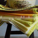 100% Pure Linen Napkins White Color With Colorful Hemstitch