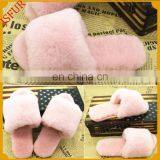 Rabbit Fur Colorful Wholesale For Women Beach Flip Flop Slipper thumbnail-1