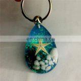 Luminous Stone Accessories Natural Starfish Imitation Amber Car Pendant Accessory Key Chain Ring thumbnail-2