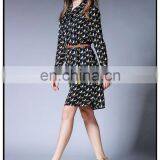 Side Vent Open Chiffon Print Dress Hot Sell Styles Chiffon Bow Dress thumbnail-4