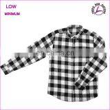 Mens Black White Check Pattern Cotton Shirt Long Sleeve Thick Flannel Shirt thumbnail-3