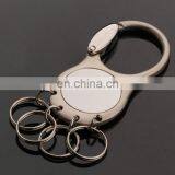 Novelty Metal Multi Ring Keychain With Printed Custom Logo