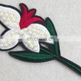 Hot Sell Pearl Beaded Applique Fashion Design Flower Patch thumbnail-6