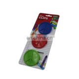 Colorful Set of 3 Circular Type Plastic Bag Clips Household / Kitchen Use Sealing Clamps