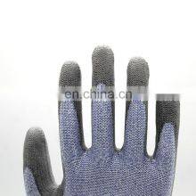 Leve 5 Grey PU Coating HPPE Anti Cut Gloves thumbnail-4