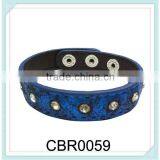One Round Crystal PU Bracelet thumbnail-1