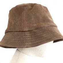Men's and Women's Fashion Genuine Sheepskin Leather With Print Bucket Hat thumbnail-2