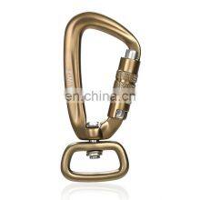 JRSGS Good 4KN Colorful Auto Locking Aluminum Swivel Carabiner Snap Hook For Dog Leash 7801D2TN