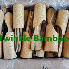 Wholesale bamboo kitchen spatula set/ burned cooking utensil set ,bamboo wooden spatula sets carved engraved