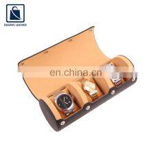 Elegant Design Matching Stitching Button Closure Unisex Genuine Leather Watch Box thumbnail-1