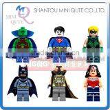 Mini Qute DECOOL 6pcs/set Marvel Avenger Super Hero Spiderman Superman Building Block Action Figure Educational Toy NO.0211-0216