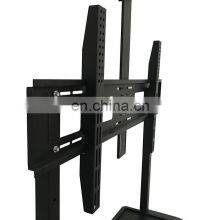 Big Size Thickness Strong Movable Adjustable Shelf Mobile LCD LED TV Cart Rolling Trolley Black White Gold tv Stand thumbnail-4