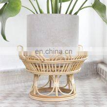 New Design Lotus Rattan Planter Stand Unique Wicker Flower Shaped Plant Pot Basket Cheap Wholesale Vietnam Supplier thumbnail-2