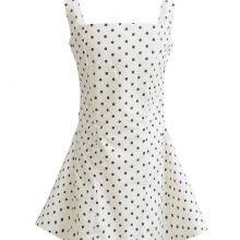2025 Summer New High-waisted Slim Temperament Bubble Hot Girl Suspender Polka Dot Print Dress Short Skirt thumbnail-1