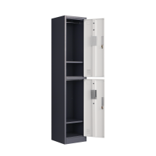 Metal Single 2 Door 2 Tier Supermarket Locker Metal Steel Cabinet Storage Swimming Gym Wardrobe Locker thumbnail-3