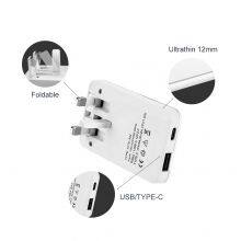USB/USB-C 20W GaN Fast Charging Folding Slim Travel Charger Card Thin UK Plug thumbnail-4