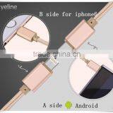 2 Sided Usb One Plug Weave Data Cable for OPPO R9/N1/A53 thumbnail-5
