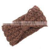 Logo Custom Available Soft Plain Acrylic Bowknot Style Girls Crochet Headband thumbnail-3