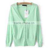 Fashion Deep V-neck Knitting Wear Thin Cardigan Coat for Laody's Wear thumbnail-1
