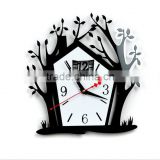 ACC2020 black color beautiful house acrylic clock for home decoration