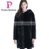 2015 Used Long Winter Women Mink Coat Medium Length Reversible Overcoat