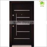 Wooden Steel Doors, Wooden Door Armoured Door With Aluminum Strips, Home Security Door thumbnail-3