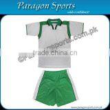 Soccer Uniform White Jersey With Green Shorts thumbnail-1