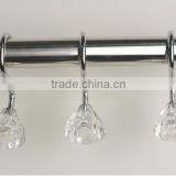 Wholesale curtain accessory metal curtain hook,curtain accessory/Classic Crystal Glass Curtain Finials w/ Metal Curtain Hooks