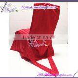Red Square Top Chair Covers With Side Pleats and Two Wings for Dining Chairs thumbnail-1