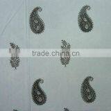 Paisley Print Cotton Bed Sheet Indian Hand Block Printed SKU 7044 thumbnail-3
