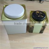 vintage double lid tea tin can
