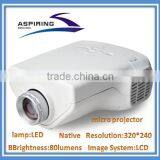 200:1 80 Lumens Lowest Price Mini Led Projector Mini Portable Projector