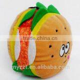 Plush Hamburger-Shaped Dog Toys With Squeakers/Hamburger Soft Cotton Squeaky Pet Dog Toy thumbnail-2