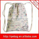 2016 Personalized Logo Canvas Cotton Non Woven Drawstring Bag thumbnail-6