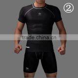 2016 Compression Tights Running Set Men Quick Dry Sports Suit Gym Wear Fitness Short Sleeve T-shirts Shorts thumbnail-1