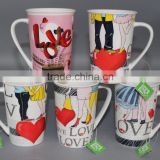 9oz ceramic coffee mugs with love designs