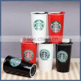 Mornden starbucks style custom printed double wall ceramic mug