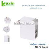 High Quality Quick Charger 2.0 Multi 4 Port USB Charger Adapter With US Plug Foldable