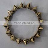 Hot Sale Fine Jewelry Gold Braided Spike Charm Bracelet