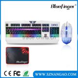 Advanced Wired Rainbow Backlit Gaming Keyboard and Cool Crack Mouse Combo