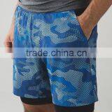 2016 Wholesale New Arrival Sport Running Shorts Como Printed Gym Shorts With Pocket