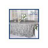 SK001C New 2015 Elegant Polyester Ruffled Steps in Bridal Grey Table Skirts thumbnail-2