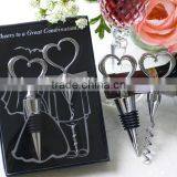 Heart Shape Bottle Stopper and Opener Set Best Wedding Favors thumbnail-1