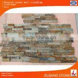 Natural Culture Stone Wall Cladding,stone Veneer Cut-to-size for Wall/floor Decoration ,rusty/gold Slate Panels thumbnail-1