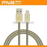 PNGXE 2015 Newest Coming Zinc Alloy Braided Super Fast Charging Led Micro Usb Cable Support For IOS9 System thumbnail-5